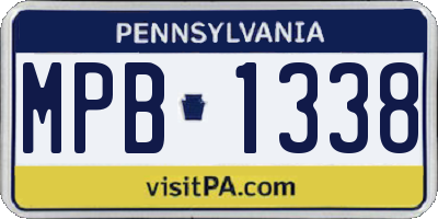 PA license plate MPB1338