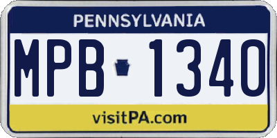 PA license plate MPB1340