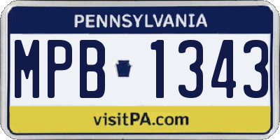 PA license plate MPB1343