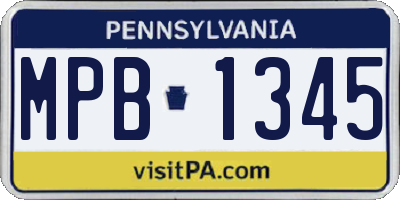 PA license plate MPB1345