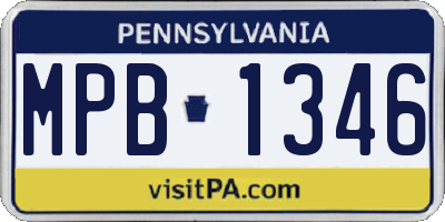 PA license plate MPB1346