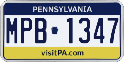 PA license plate MPB1347