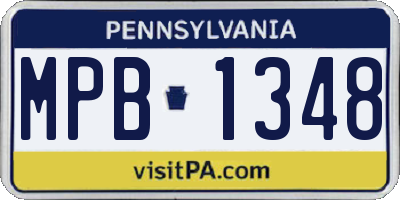 PA license plate MPB1348
