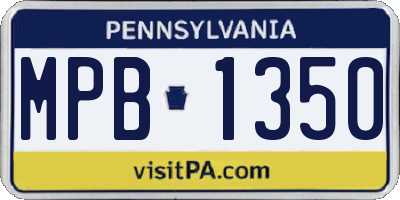 PA license plate MPB1350