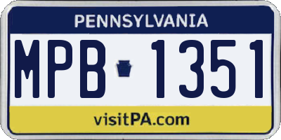 PA license plate MPB1351