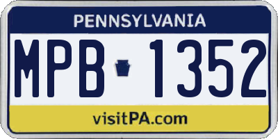 PA license plate MPB1352