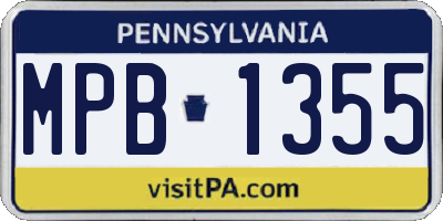 PA license plate MPB1355