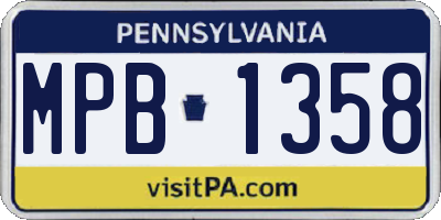 PA license plate MPB1358