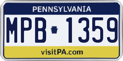 PA license plate MPB1359