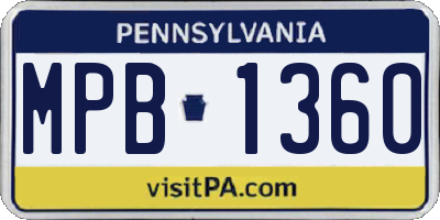 PA license plate MPB1360