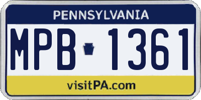 PA license plate MPB1361