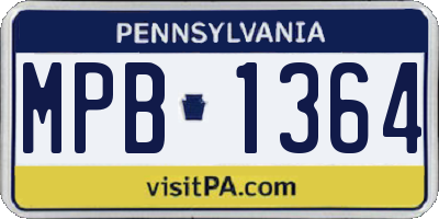 PA license plate MPB1364