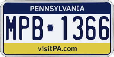 PA license plate MPB1366