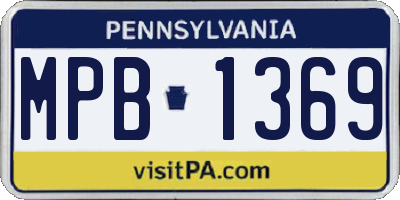 PA license plate MPB1369