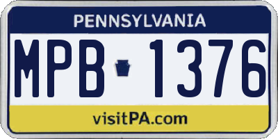 PA license plate MPB1376