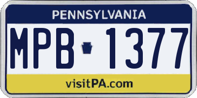 PA license plate MPB1377
