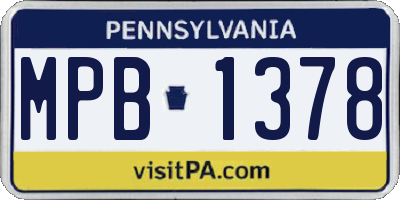 PA license plate MPB1378