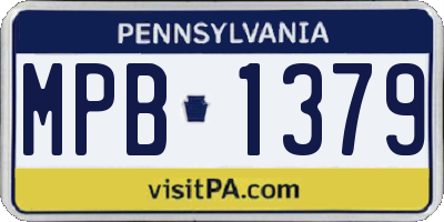 PA license plate MPB1379