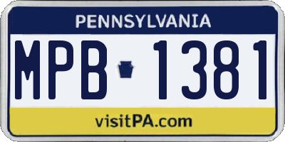 PA license plate MPB1381