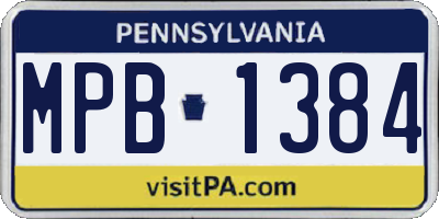 PA license plate MPB1384