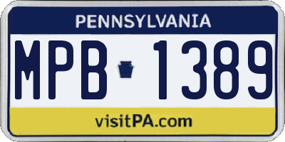 PA license plate MPB1389