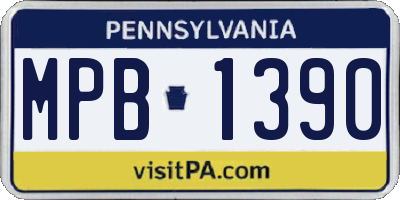 PA license plate MPB1390