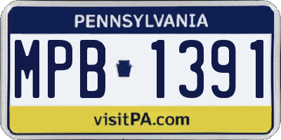 PA license plate MPB1391