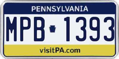 PA license plate MPB1393
