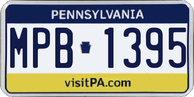 PA license plate MPB1395