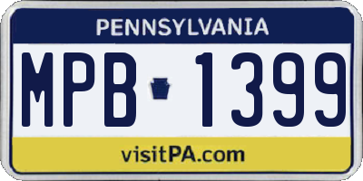 PA license plate MPB1399