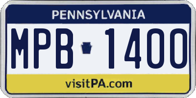PA license plate MPB1400