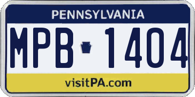PA license plate MPB1404