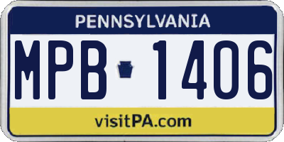 PA license plate MPB1406
