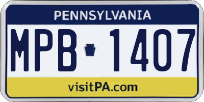 PA license plate MPB1407