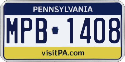 PA license plate MPB1408