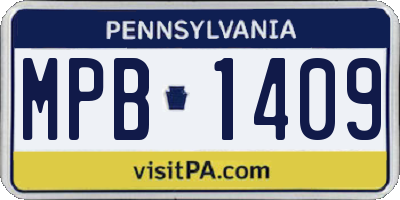 PA license plate MPB1409