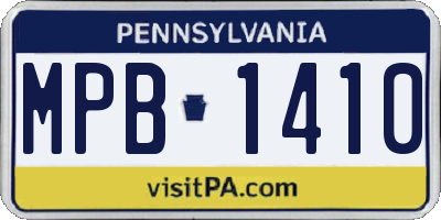 PA license plate MPB1410