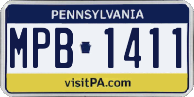 PA license plate MPB1411