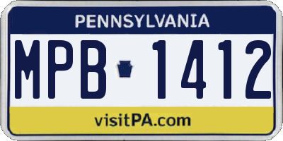 PA license plate MPB1412