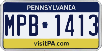 PA license plate MPB1413