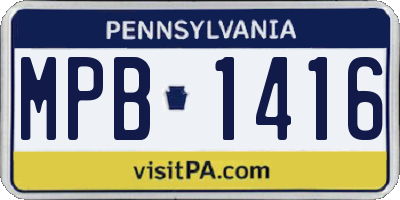 PA license plate MPB1416