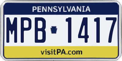 PA license plate MPB1417
