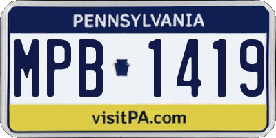 PA license plate MPB1419