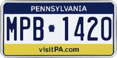 PA license plate MPB1420