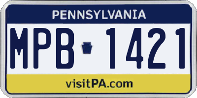 PA license plate MPB1421