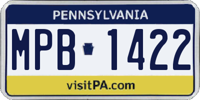 PA license plate MPB1422