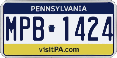 PA license plate MPB1424