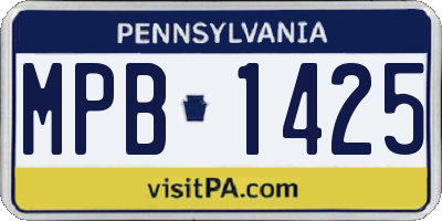 PA license plate MPB1425