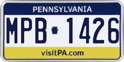 PA license plate MPB1426
