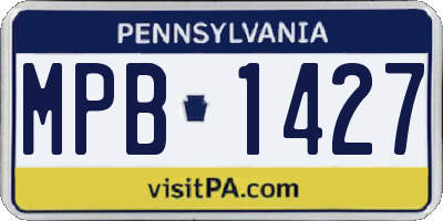 PA license plate MPB1427